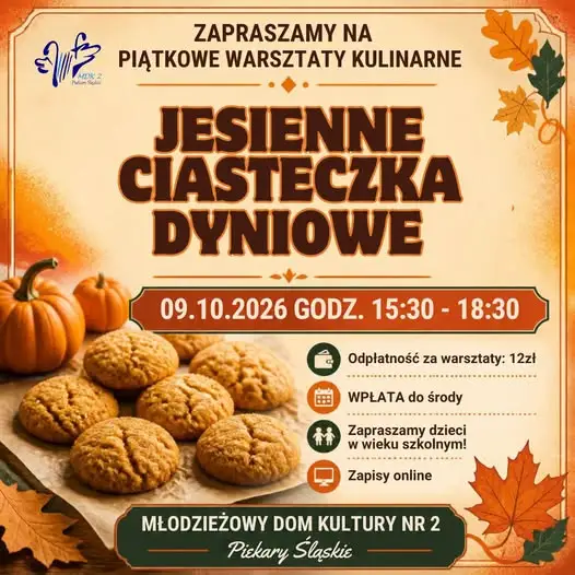 Jesienne warsztaty cukiernicze w Piekarach Śląskich – upiecz dyniowe ciasteczka