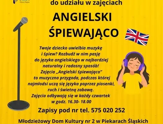 Angielski śpiewająco – nowe zajęcia dla dzieci w MDK nr 2 w Piekarach Śląskich